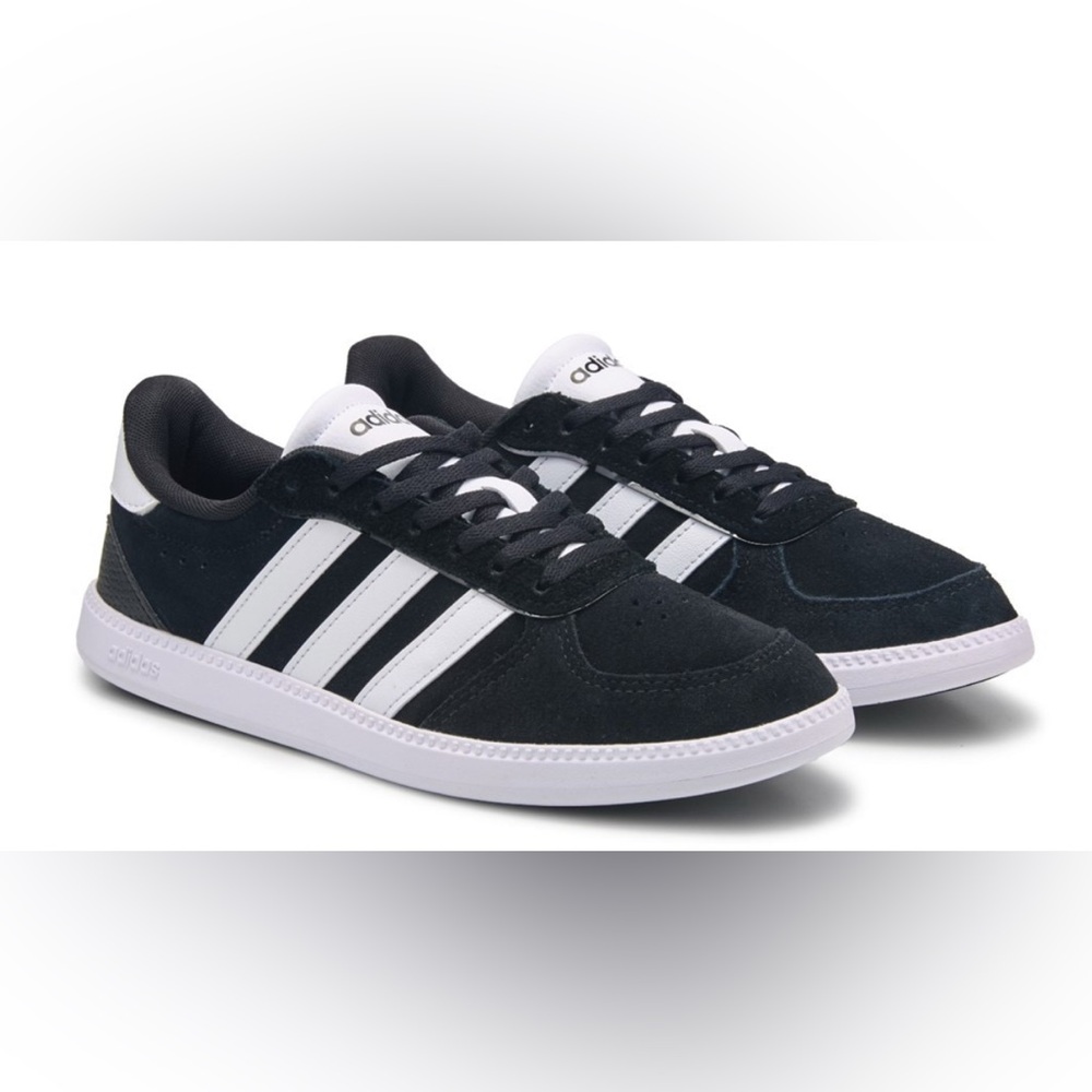 Adidas Black and White Suede Sneakers